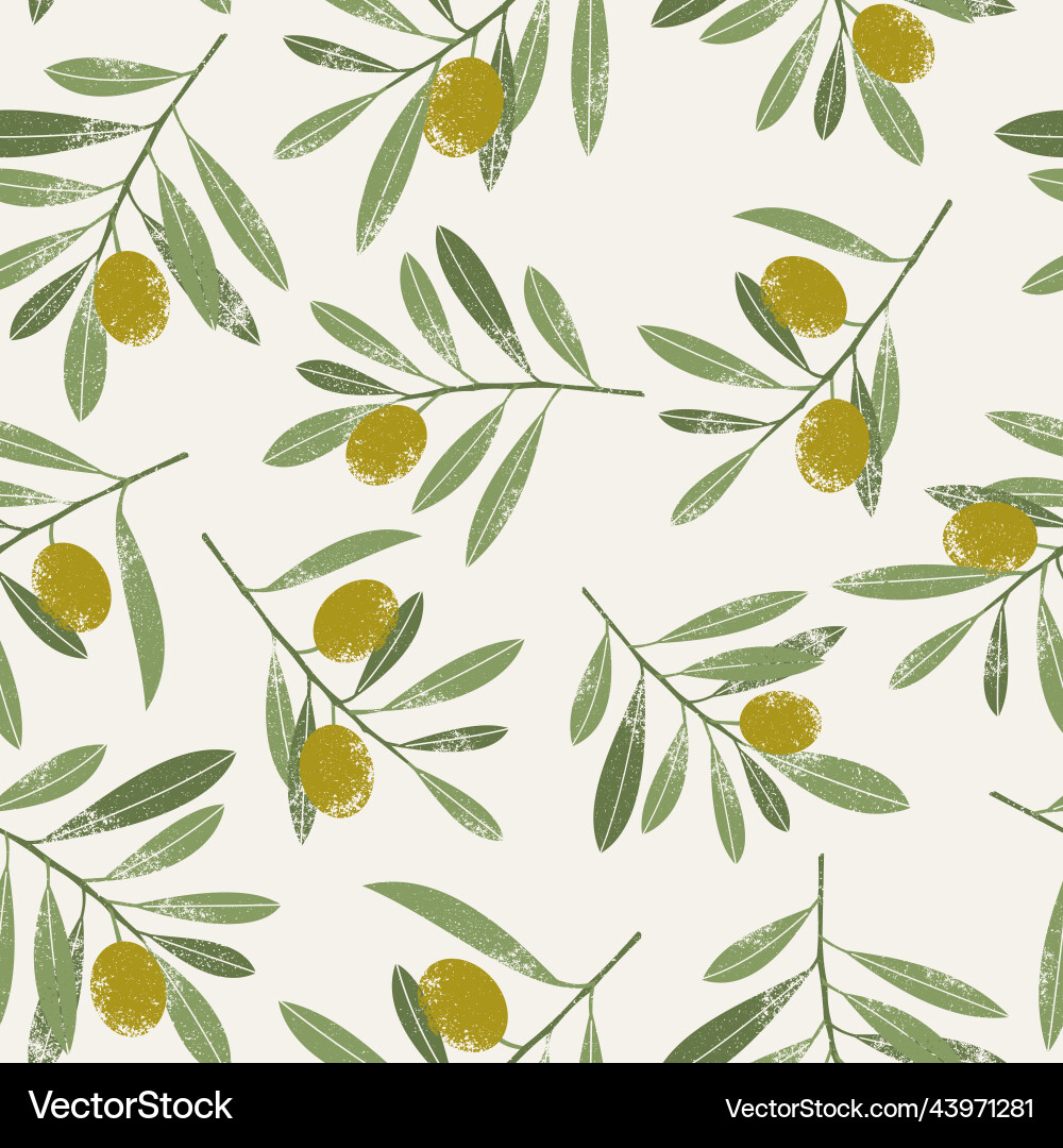 Olive Branch Pattern Vector Image