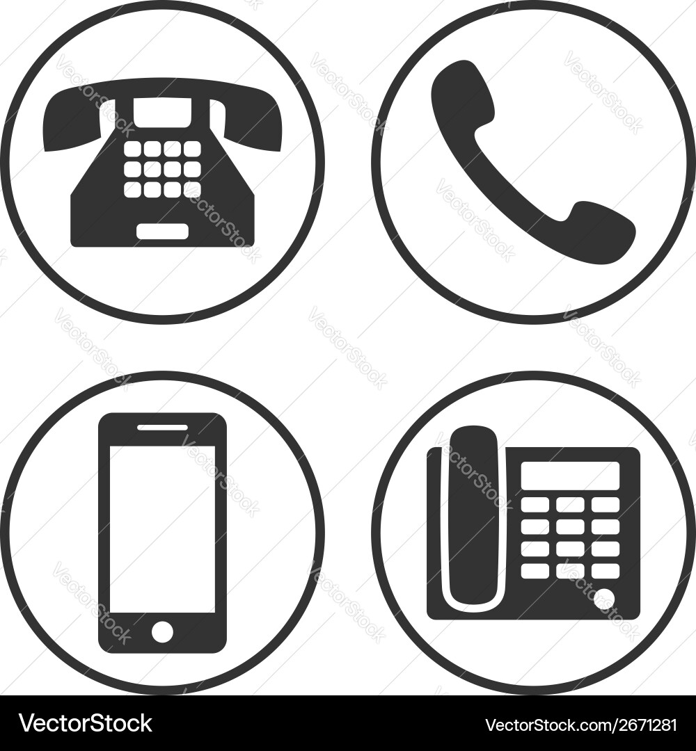 Phone Icon Set - Minimalist Royalty Free Vector Image