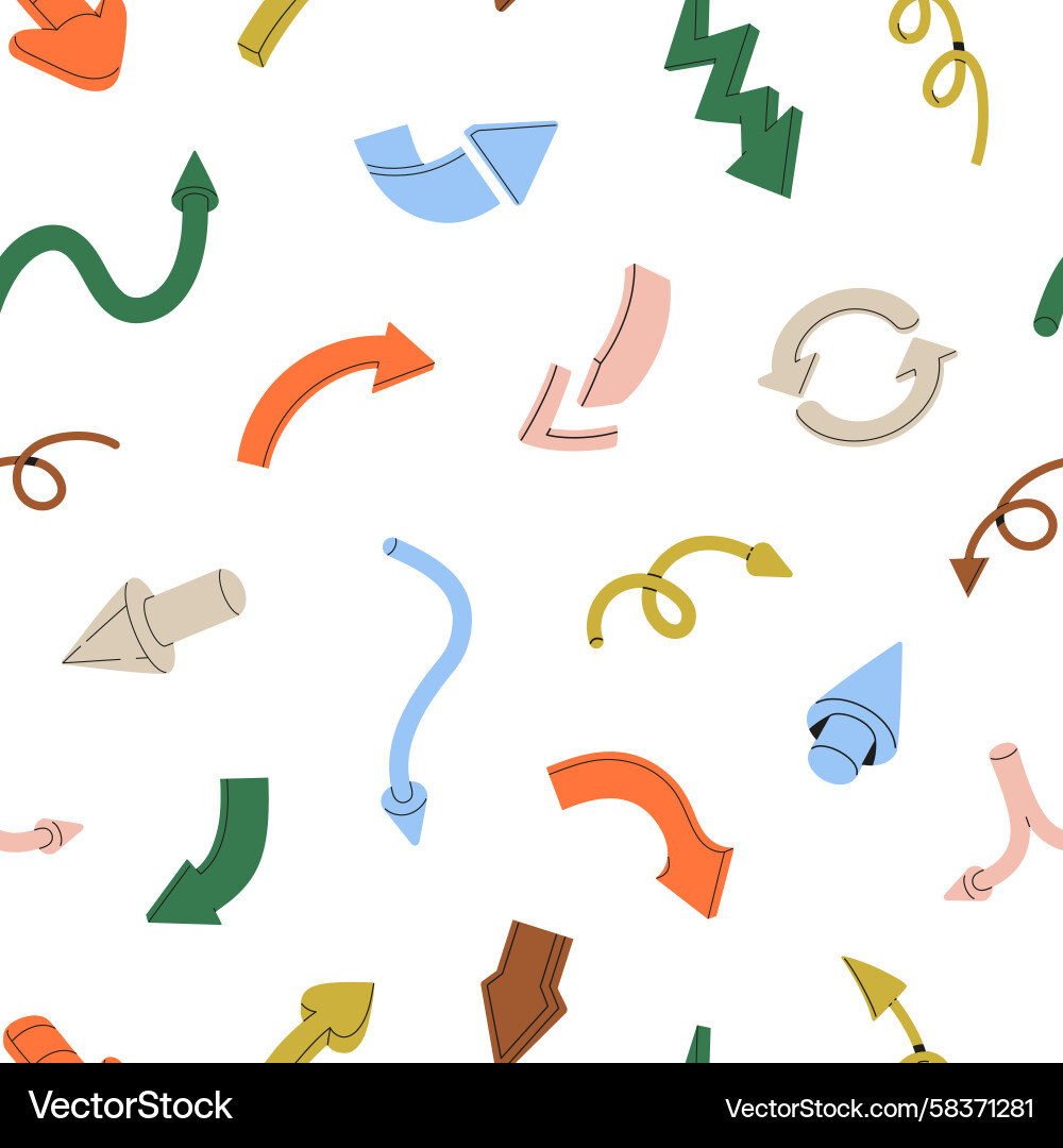 Repeatable pattern of colourful arrows in Vector Image