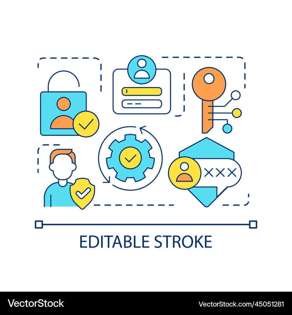 Secure authentication concept icon Secure authentication concept icon vector image