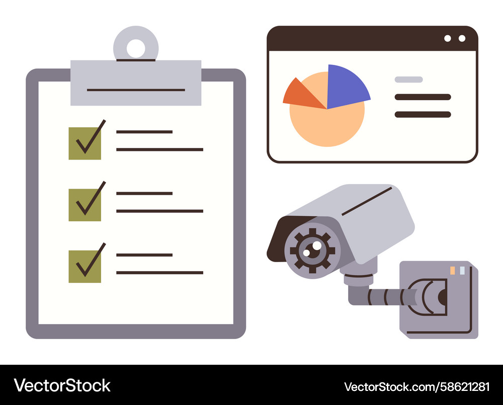 Security Analytics & Monitoring Vector Image