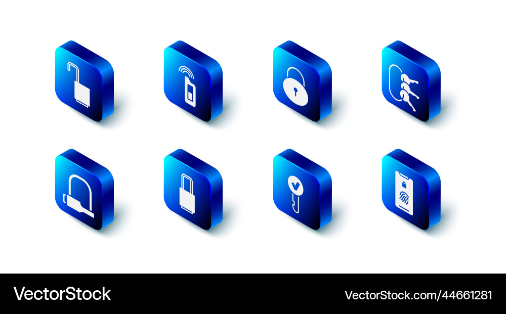 Set car key with remote lock bunch of keys Vector Image