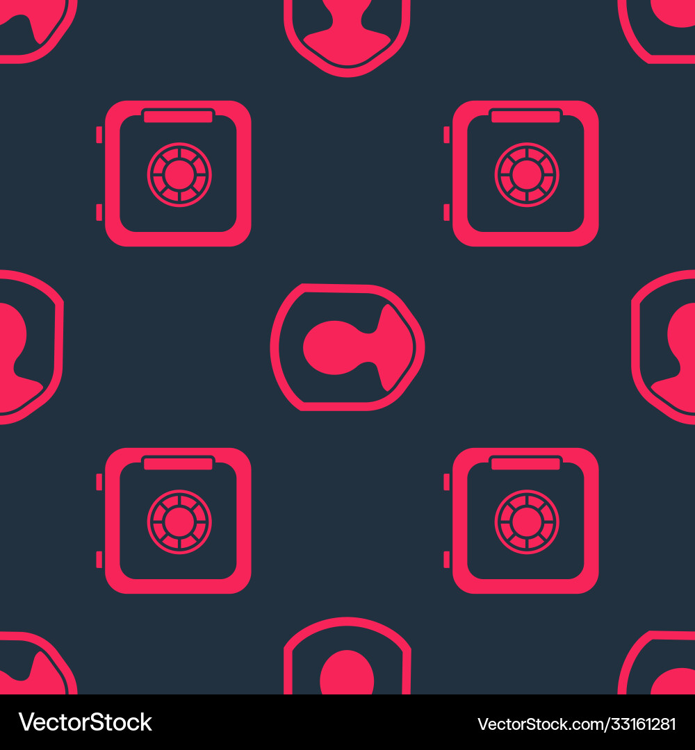 Set safe and user protection on seamless pattern Set safe and user protection on seamless pattern vector image