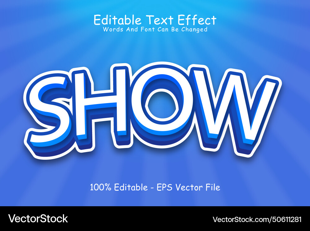 Show editable text effect 3 dimension emboss Vector Image