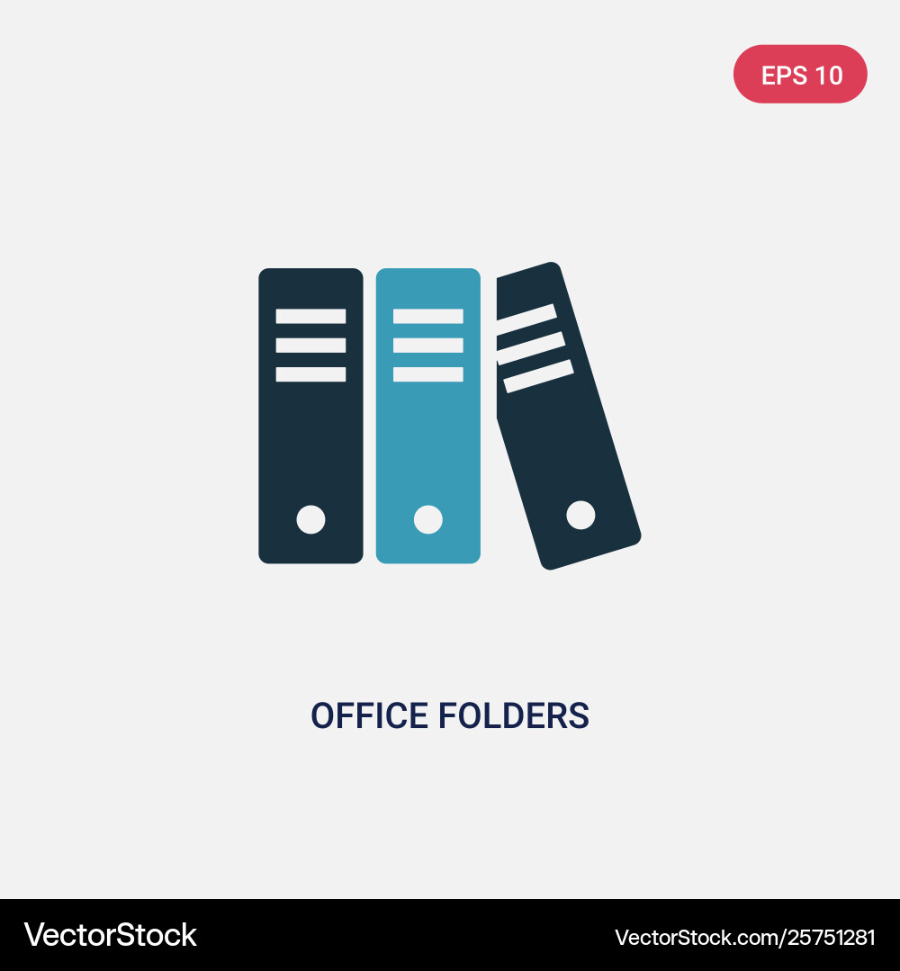 Two color office folders icon from user interface Vector Image