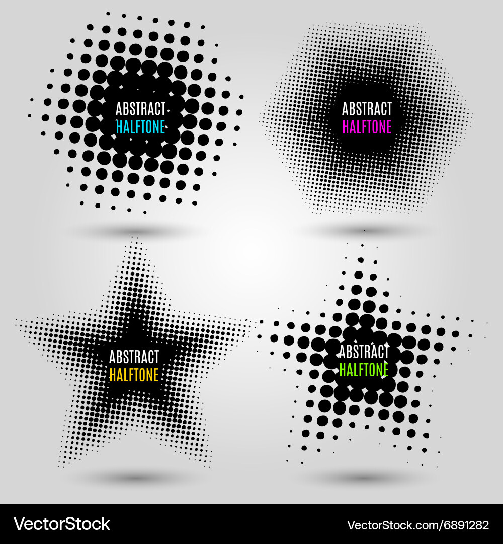 Abstract Halftone Pattern Elements vector image