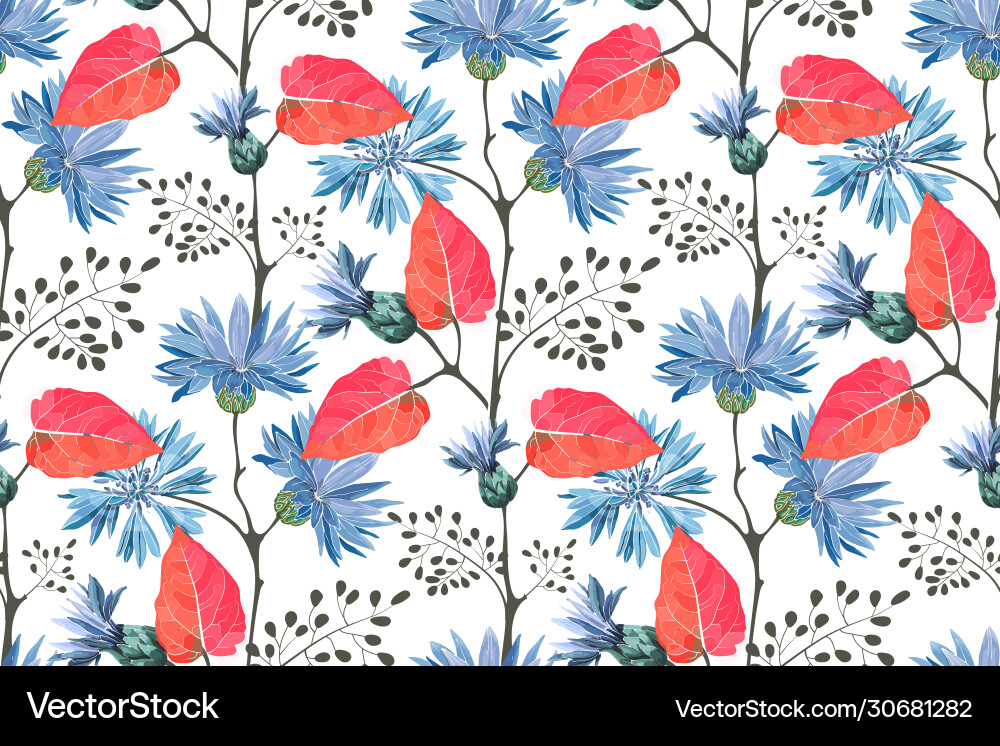Art floral seamless pattern Royalty Free Vector Image