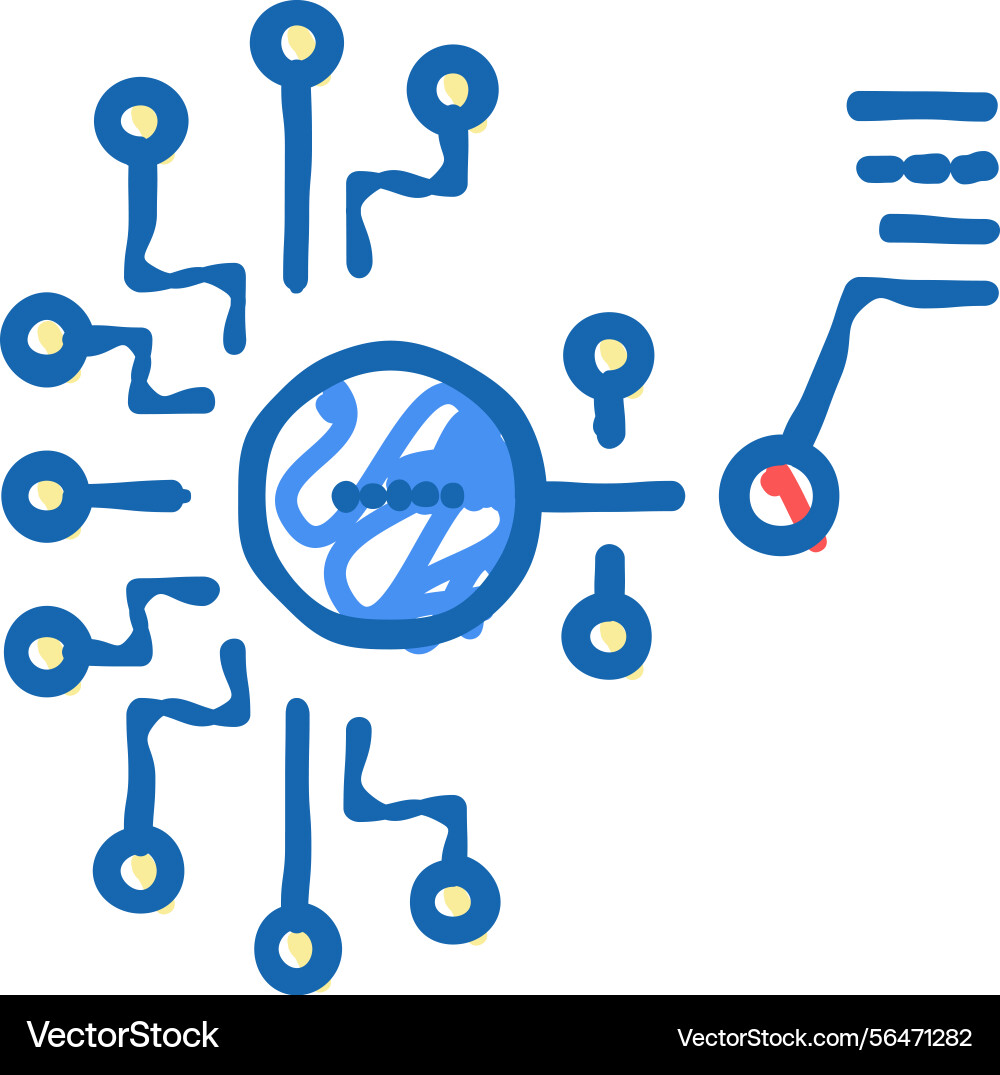 Artificial model neural network icon doodle Artificial model neural network icon doodle vector image