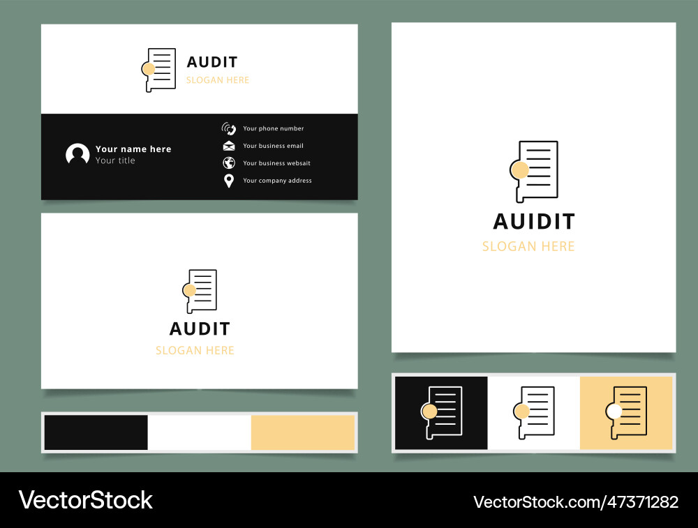 Audit logo design with editable slogan branding Audit logo design with editable slogan branding vector image