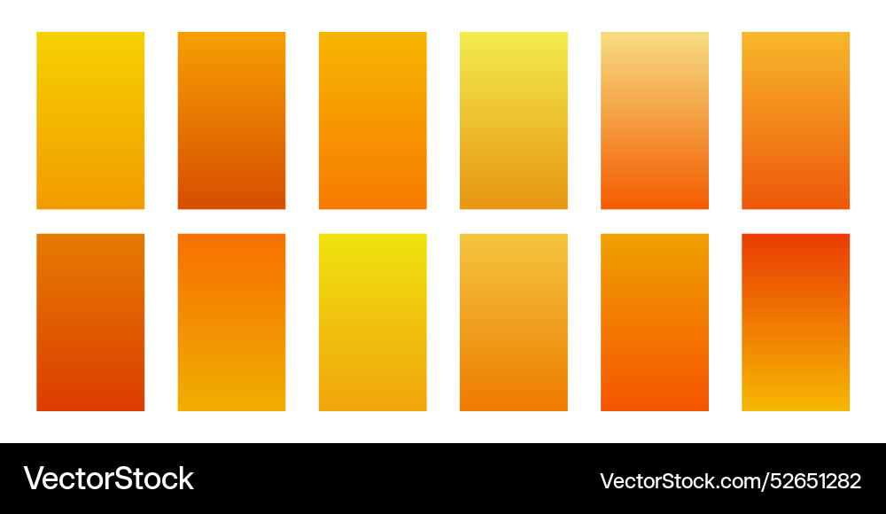 Collection of orange color shade element Vector Image