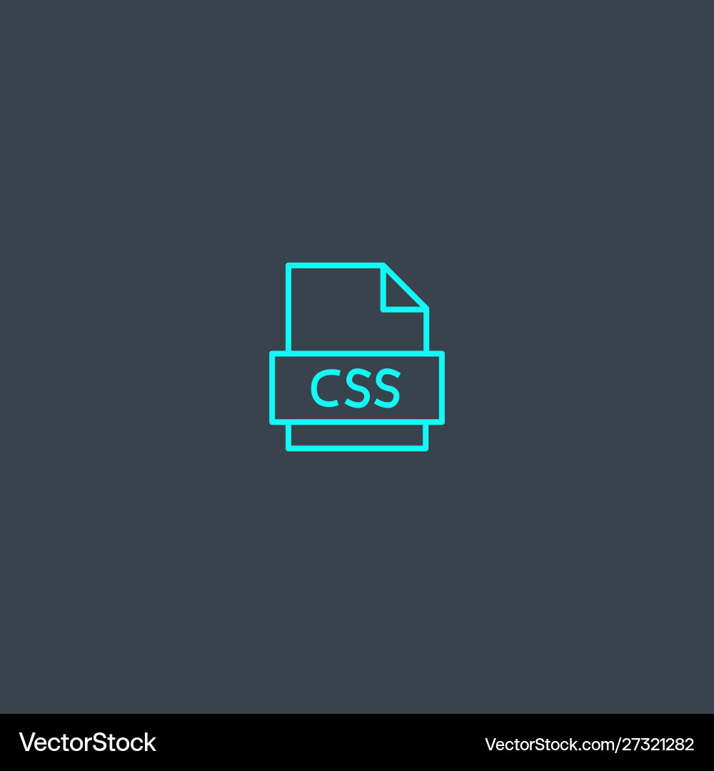 Css concept blue line icon simple thin element Vector Image