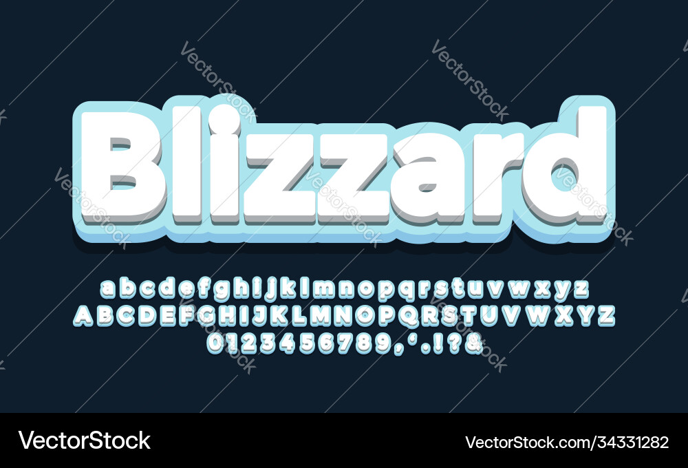 Cyan with white 3d font effect or text vector image