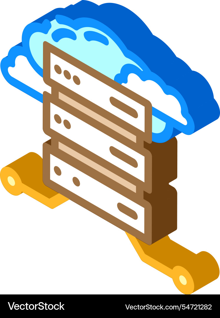 Database cloud computing isometric icon Database cloud computing isometric icon vector image