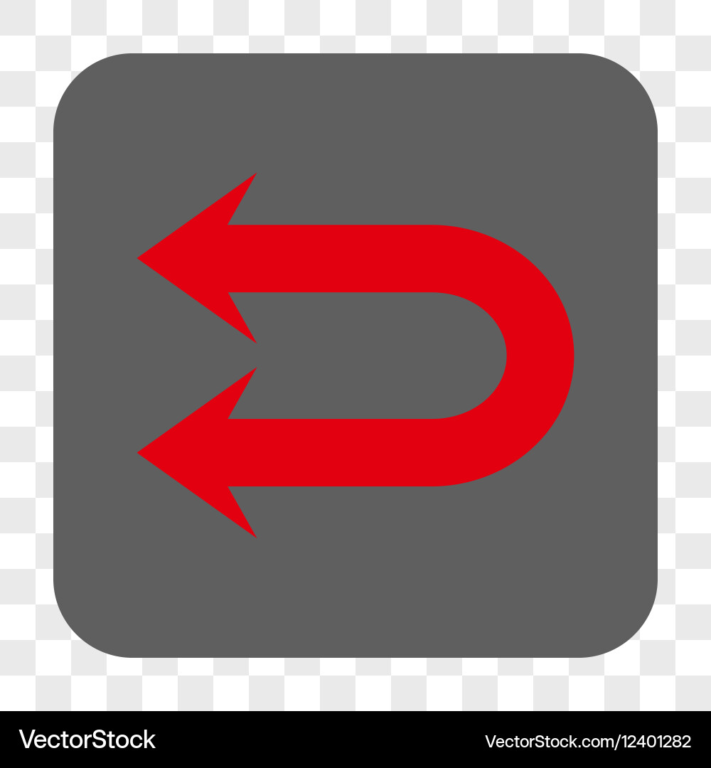 Double left arrow rounded square button Vector Image