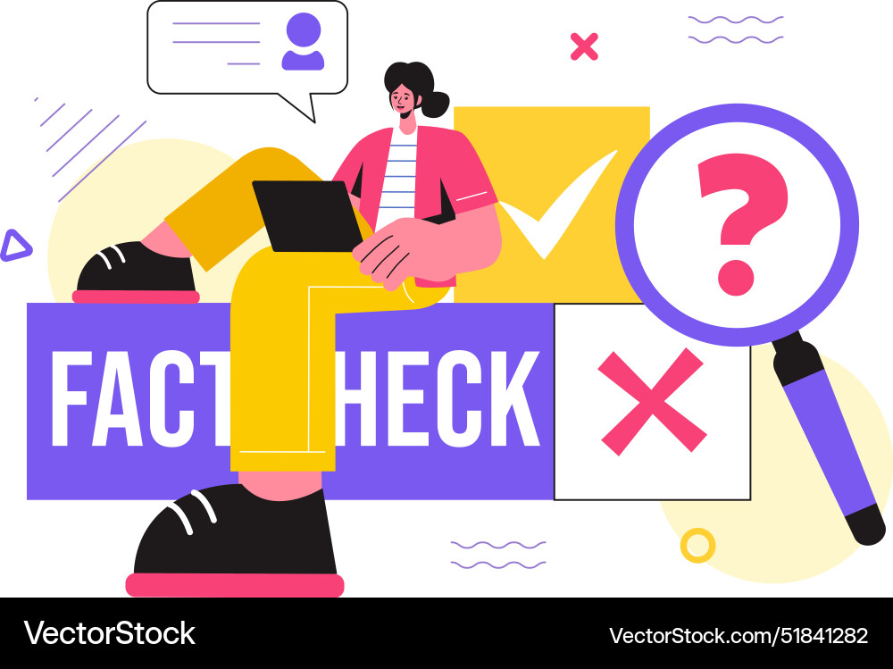 Fact or fake check news with myths vs facts Fact or fake check news with myths vs facts vector image