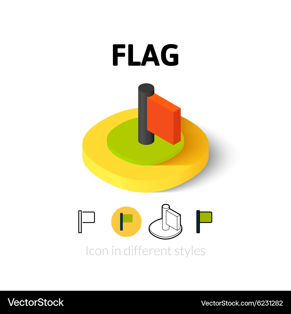 Flag icon in different style vector image