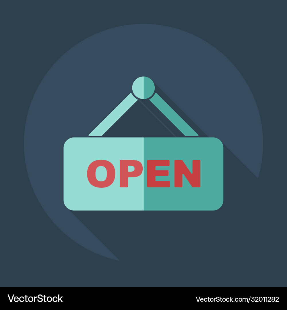 Flat modern design with shadow icons open label vector image