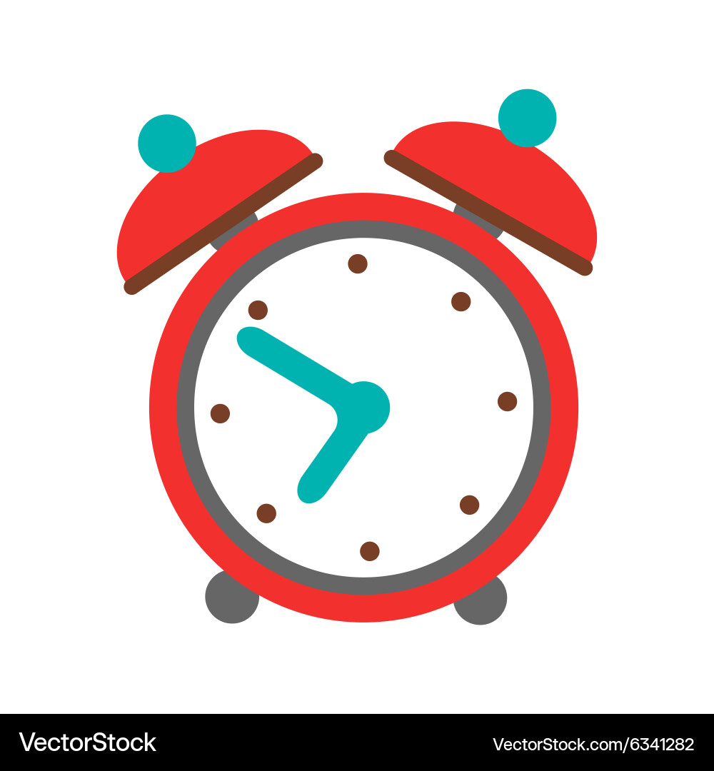 Flat with shadow icon and mobile application alarm Vector Image