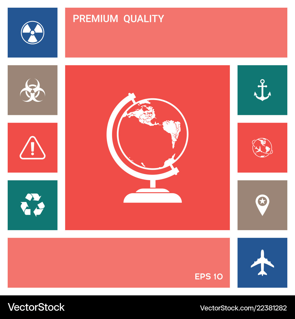 Globe symbol - icon elements for your design Vector Image