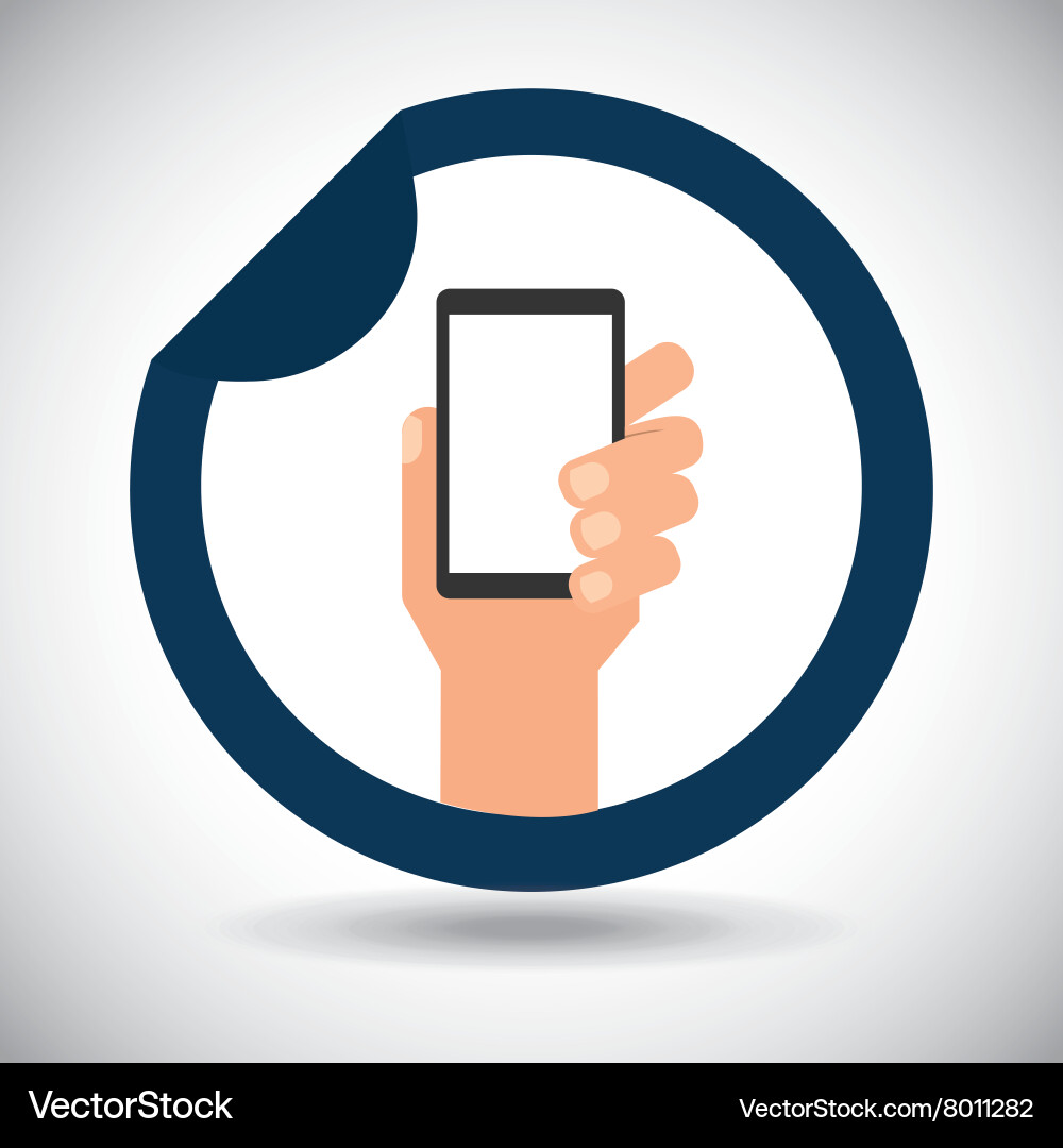 Hand on device design vector image