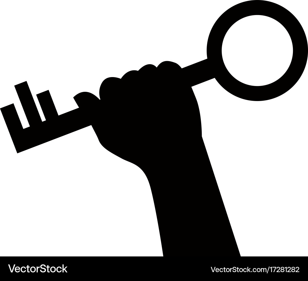 Hand with Key - Security & Access vector image
