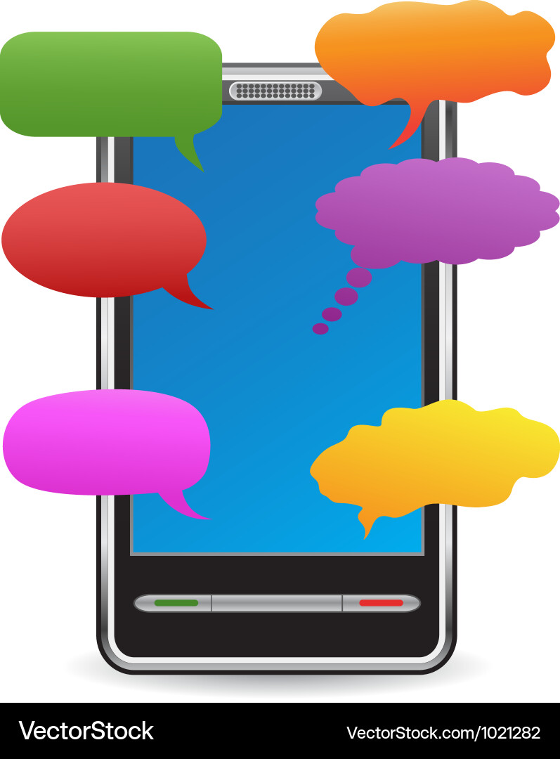 Pda with speech bubbles Vector Image