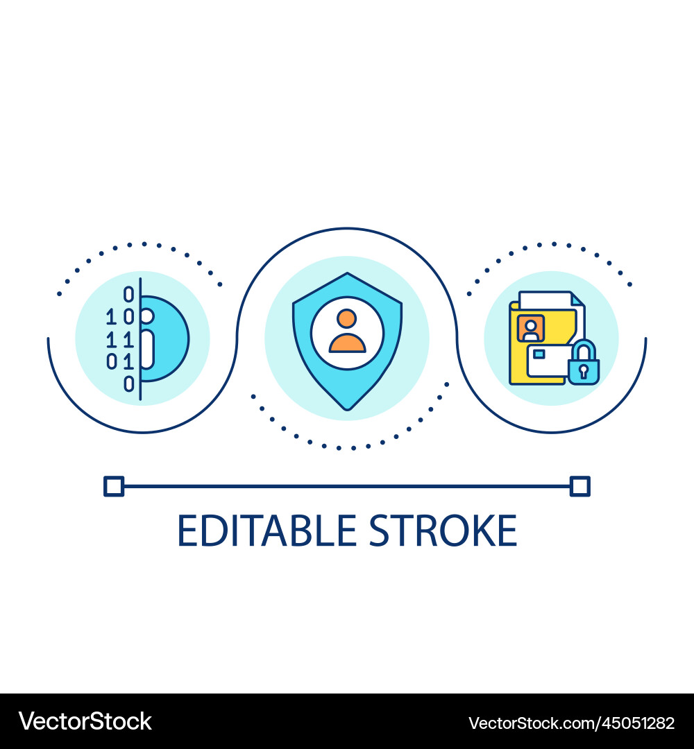Personal data security loop concept icon vector image