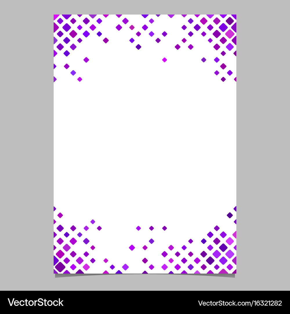 Purple diagonal square pattern page template vector image