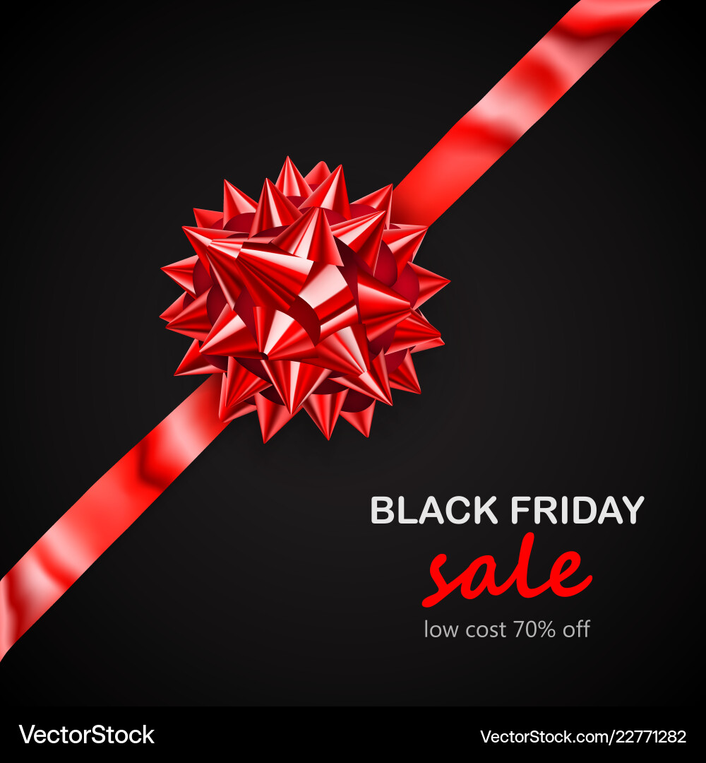 Red bow with diagonally ribbon and inscription Red bow with diagonally ribbon and inscription vector image
