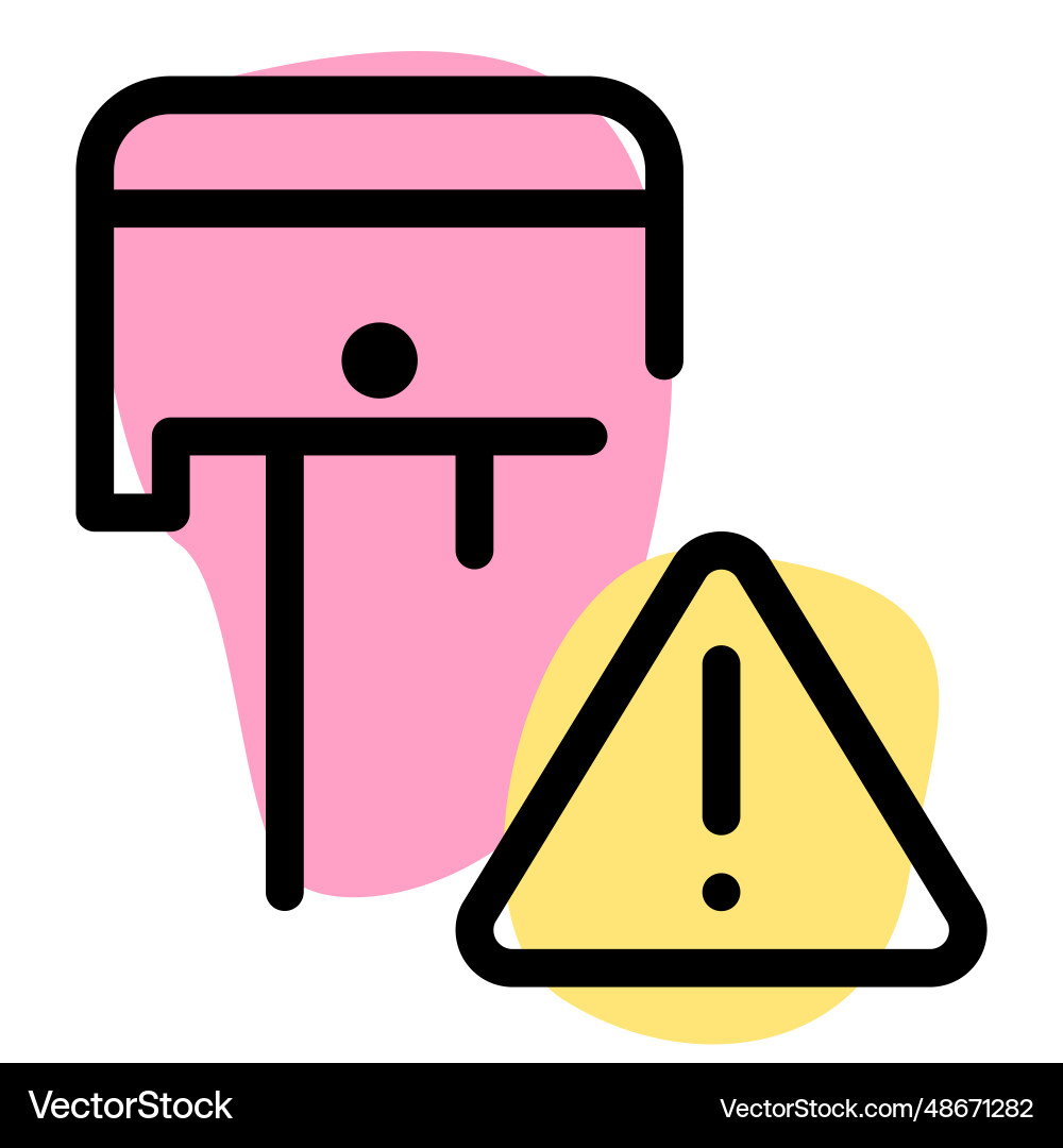 Safety indication activated while installing vector image