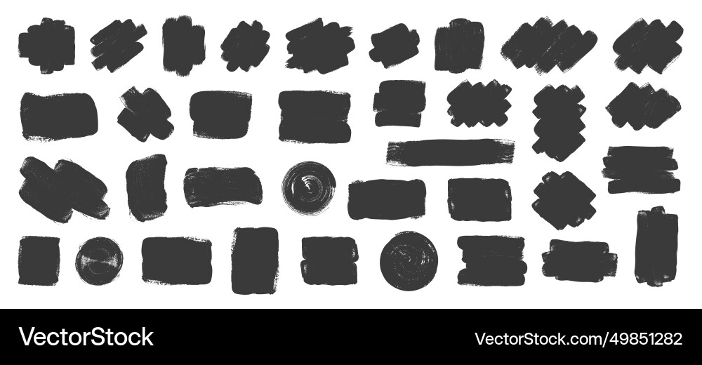 Set of black brush splash or blobs brushes Vector Image