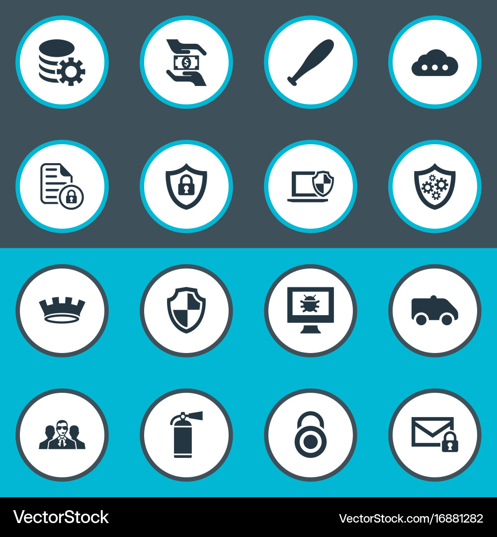 Set of simple security icons Vector Image