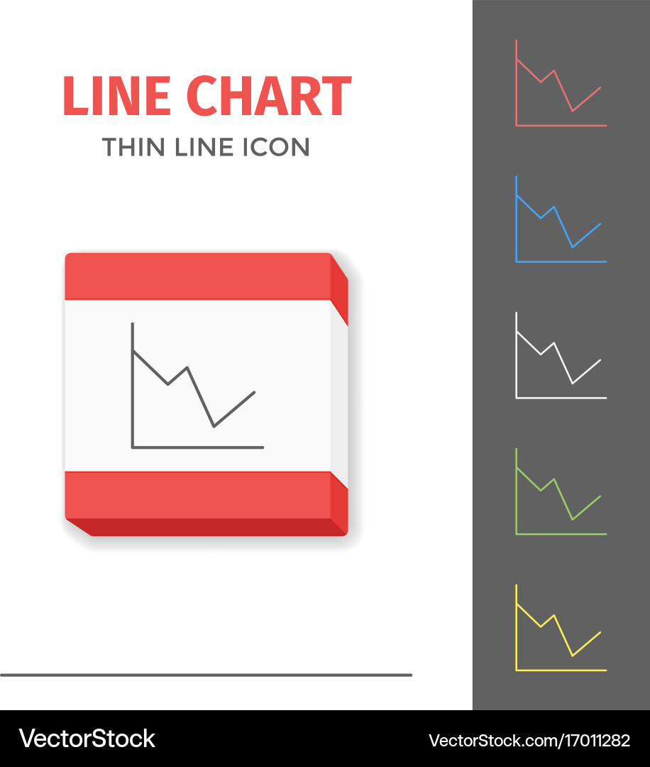 Simple line stroked chart or graph icon Vector Image