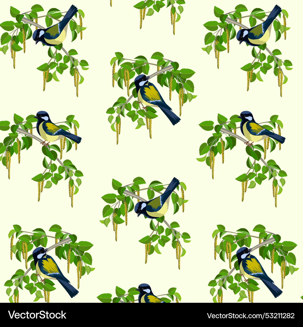 Tree branches with birds Vector Image