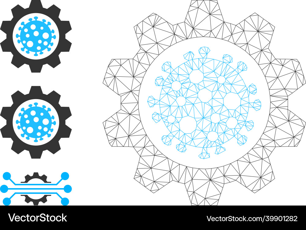 Web net virus gear icon and source icons Web net virus gear icon and source icons vector image