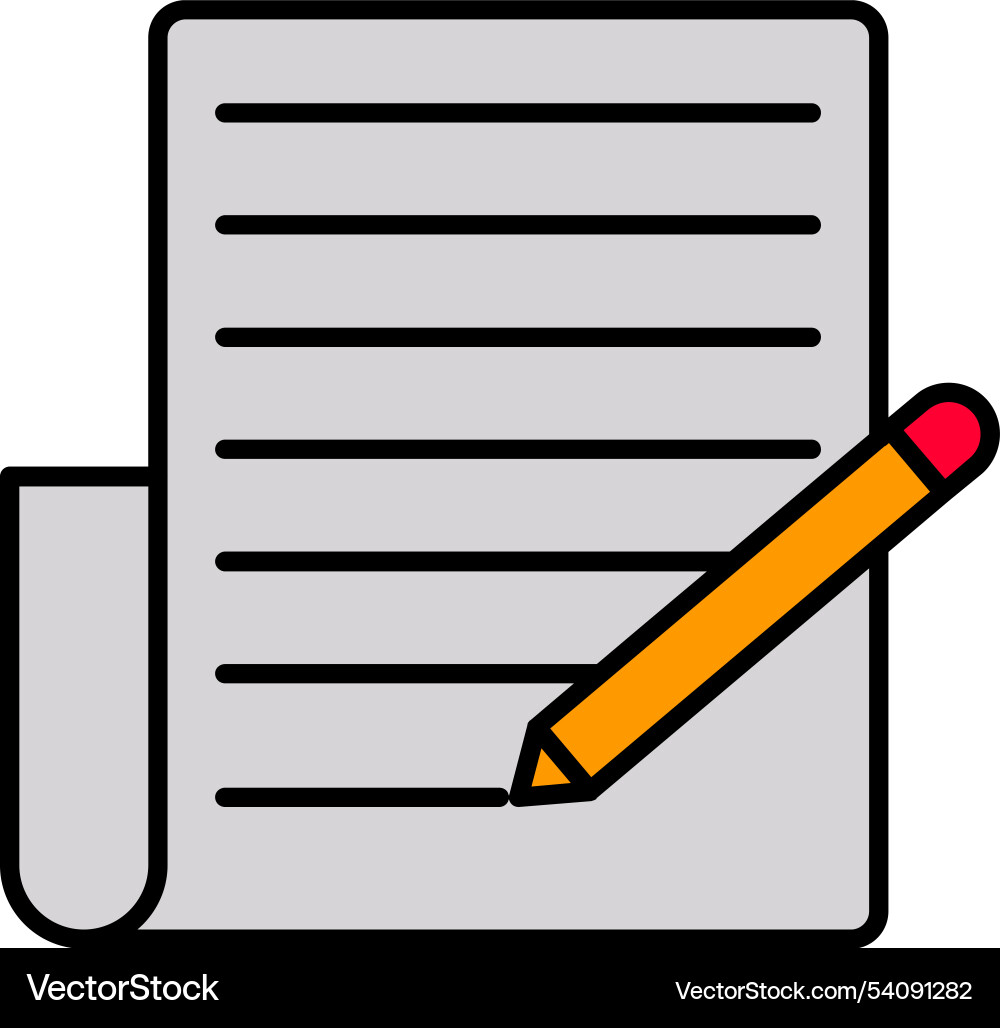Writing line filled icon design vector image