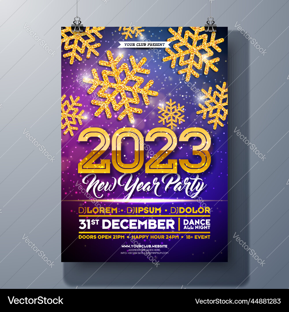 2023 new year party celebration poster template 2023 new year party celebration poster template vector image
