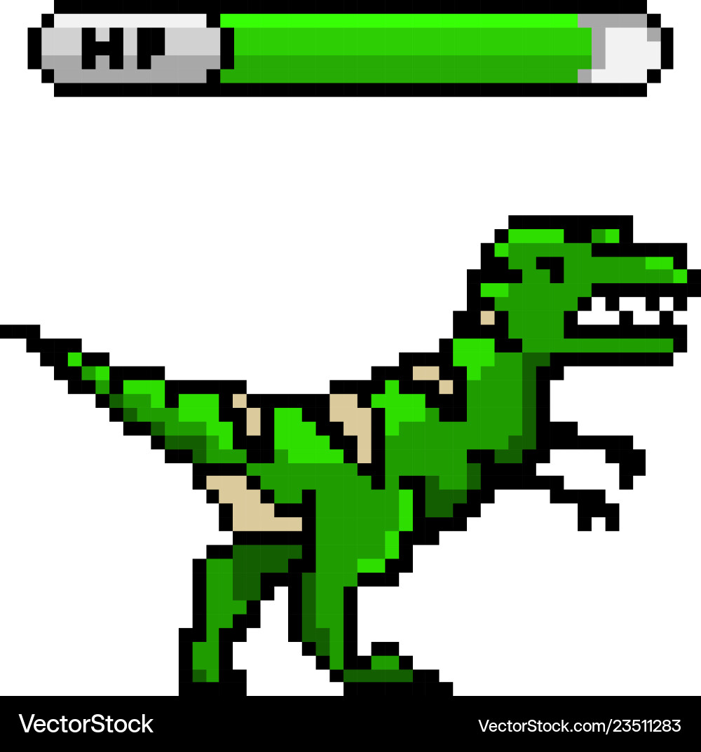 8-bit Pixel Dinosaur Art vector image