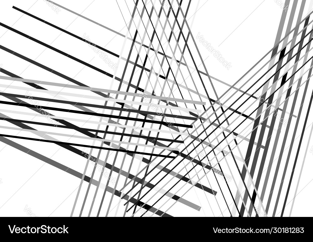 Abstract geometric art with random chaotic lines Vector Image