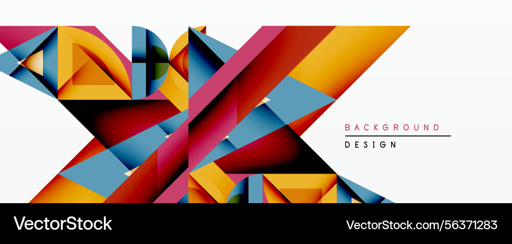 Abstract geometric shapes overlap creating Vector Image