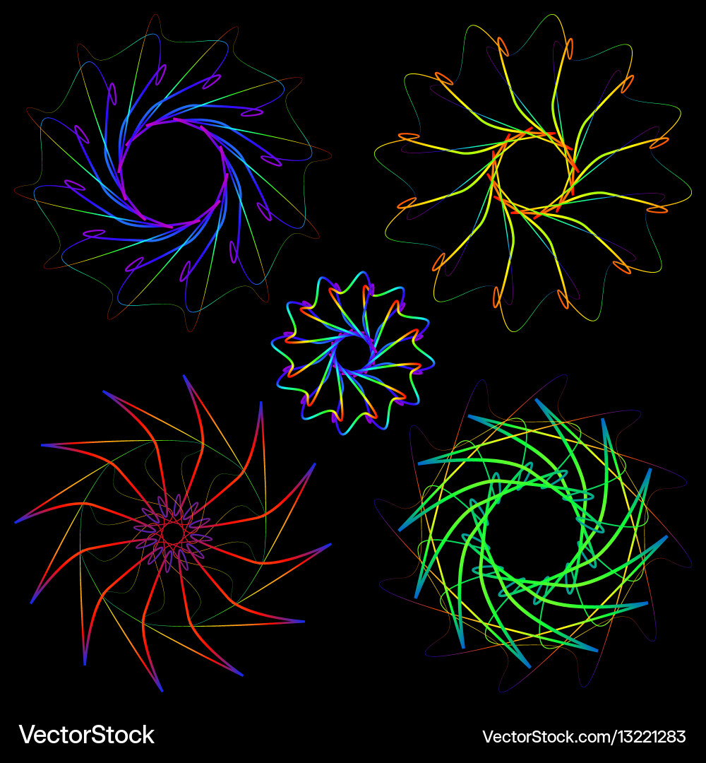 Abstract neon objects vector image