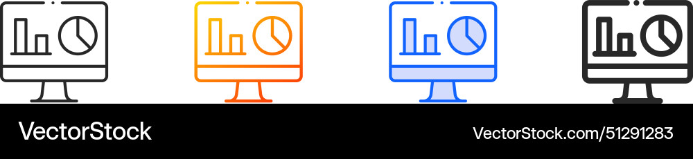 Business intelligence iconthin linear gradient Business intelligence iconthin linear gradient vector image