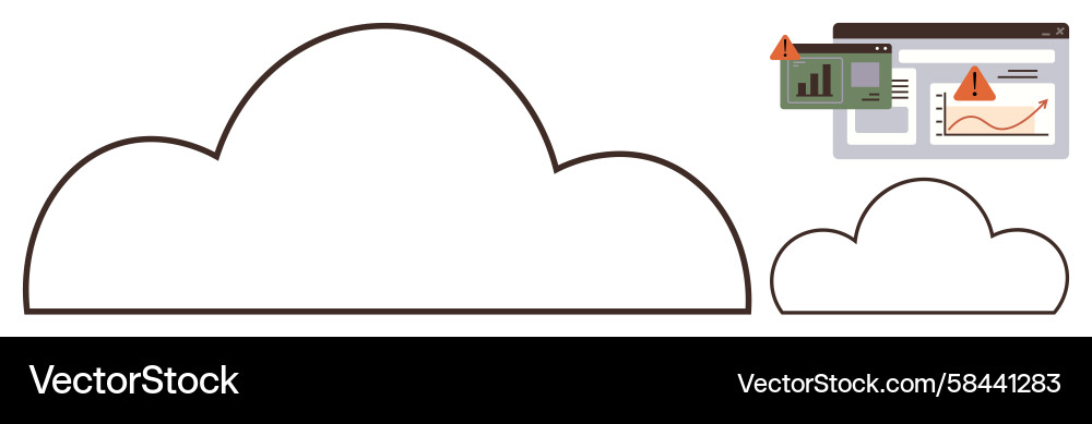 Cloud Data Analytics with Alerts Vector Image