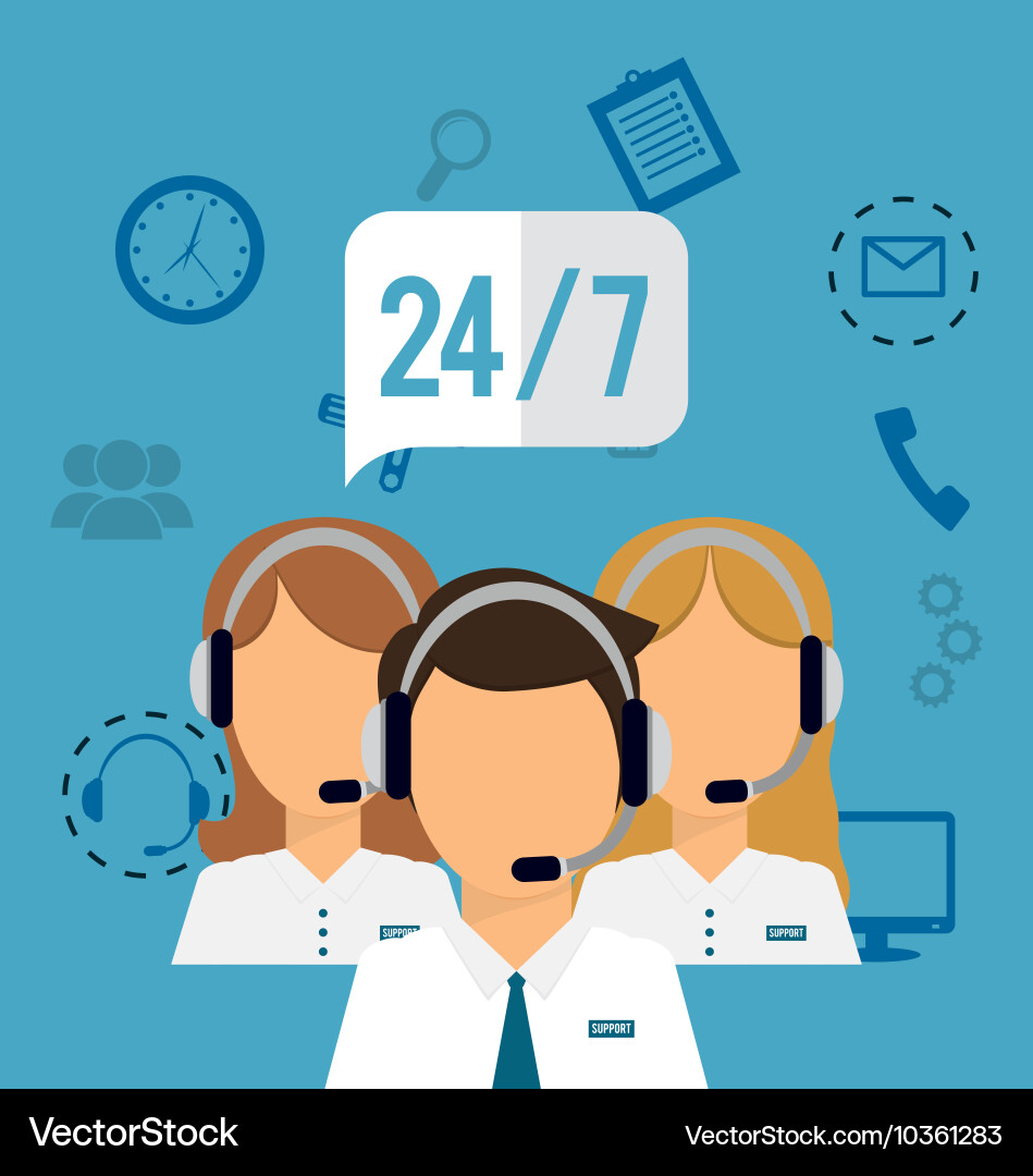 Customer service technical icon set vector image