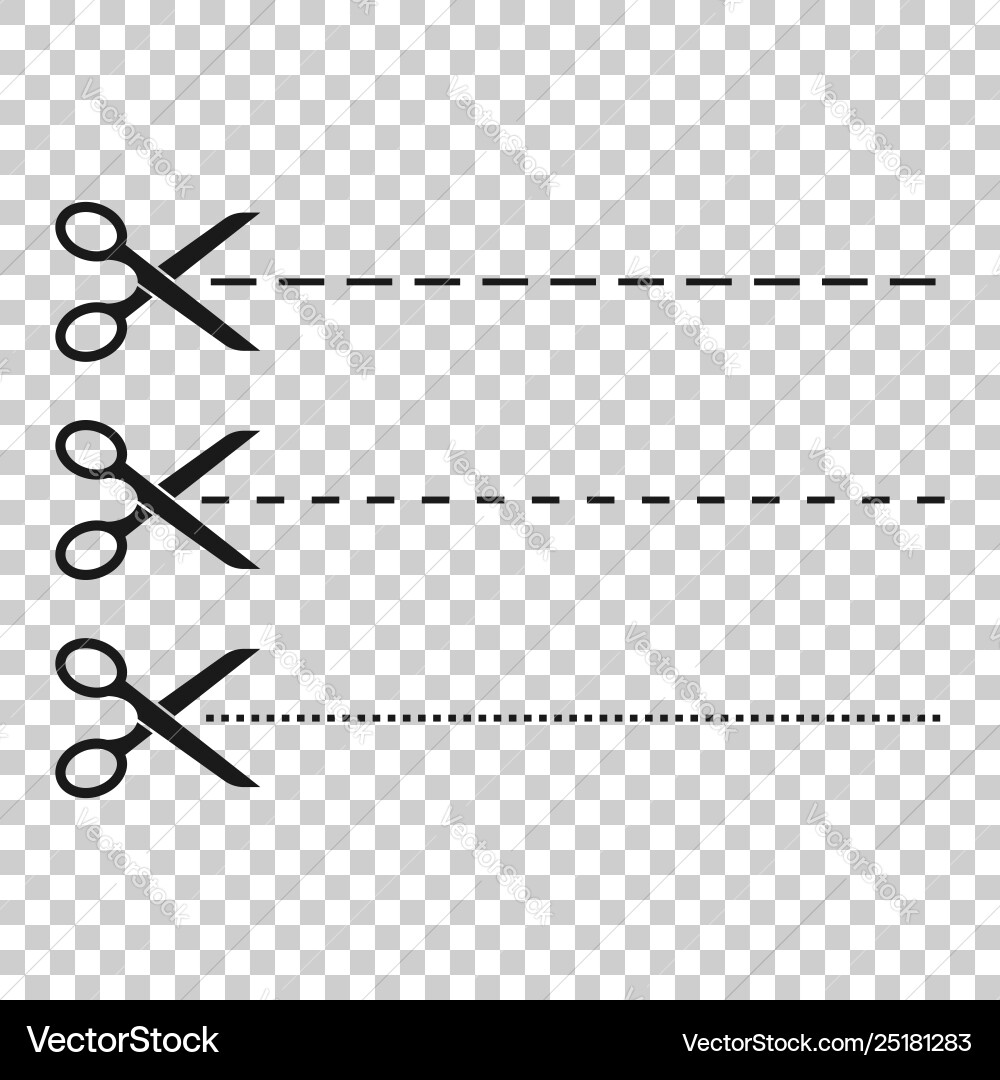 Cut lines icon in transparent style scissors snip Cut lines icon in transparent style scissors snip vector image