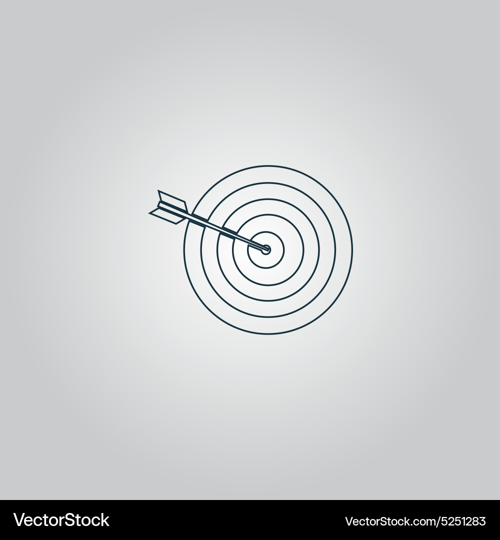 Dart is in the center of dartboard Vector Image