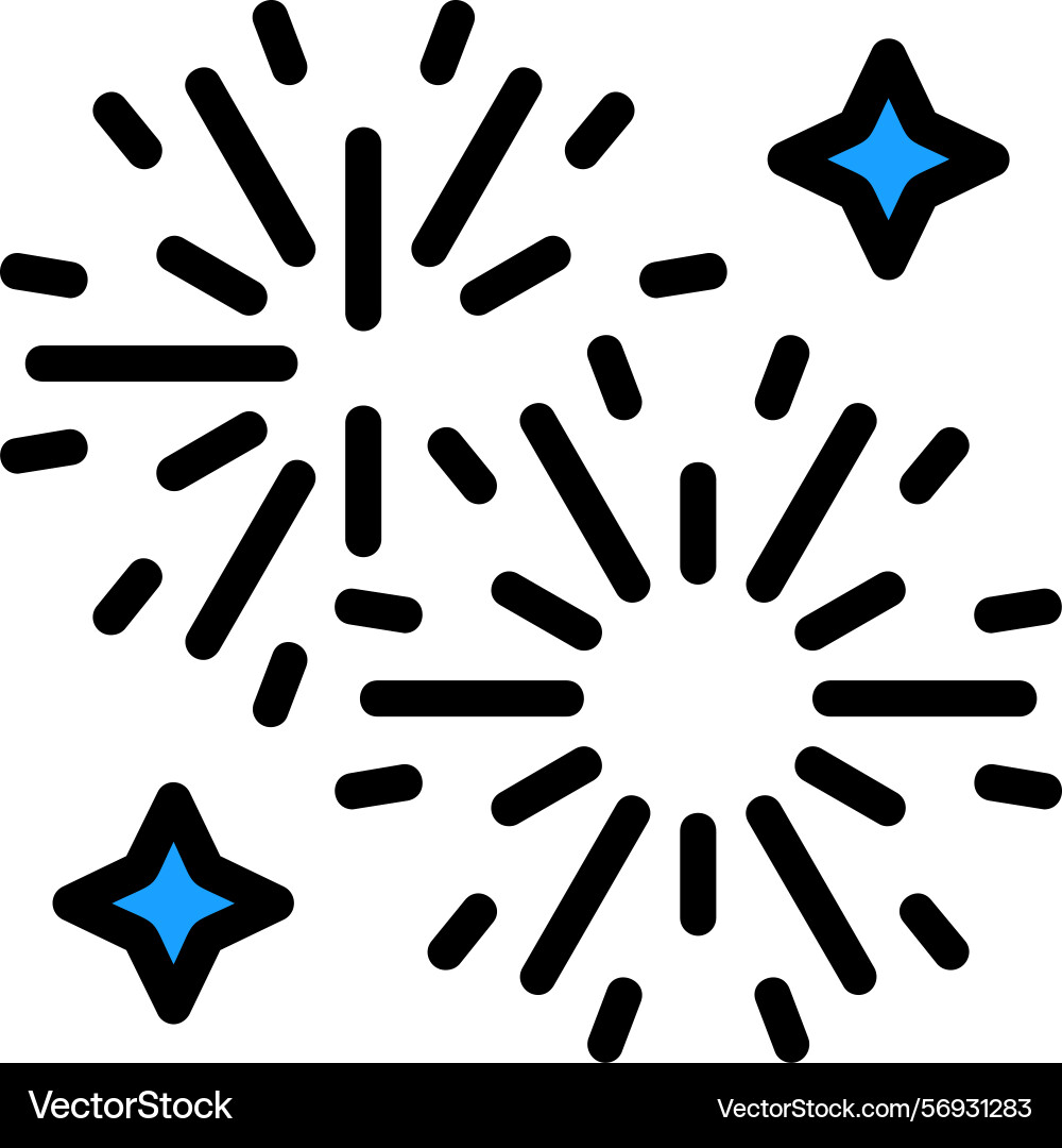 Firework display line filled style icon design vector image
