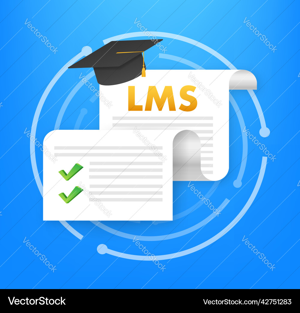 Flat web template with lms for concept design Flat web template with lms for concept design vector image