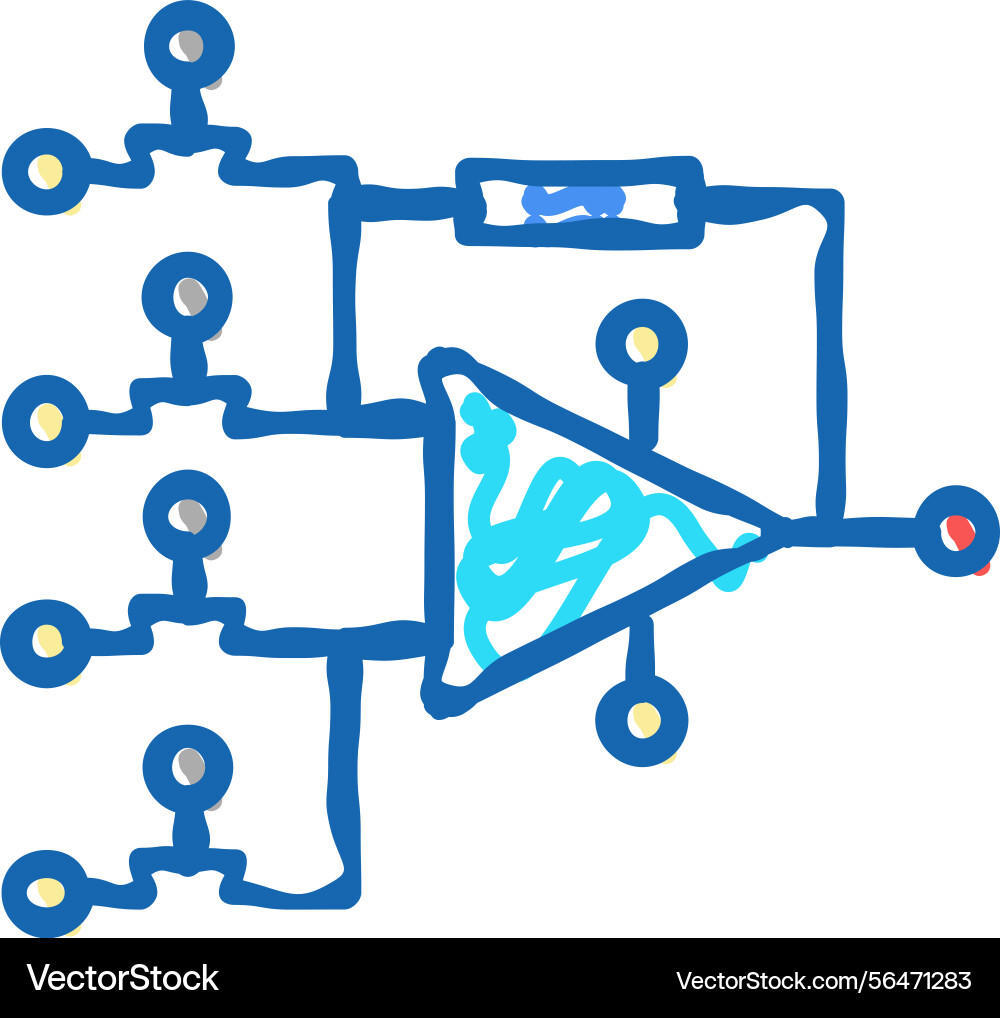 Hardware model neural network icon doodle Hardware model neural network icon doodle vector image