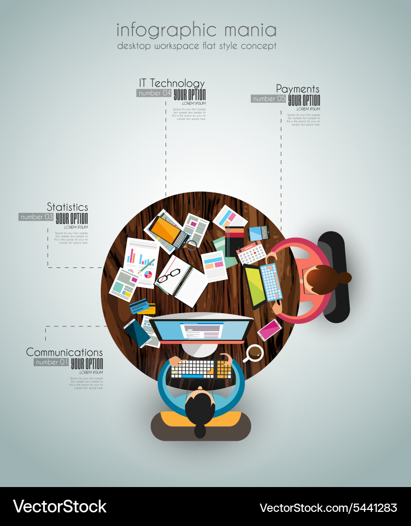 Ideal workspace for teamwork and brainsotrming Vector Image